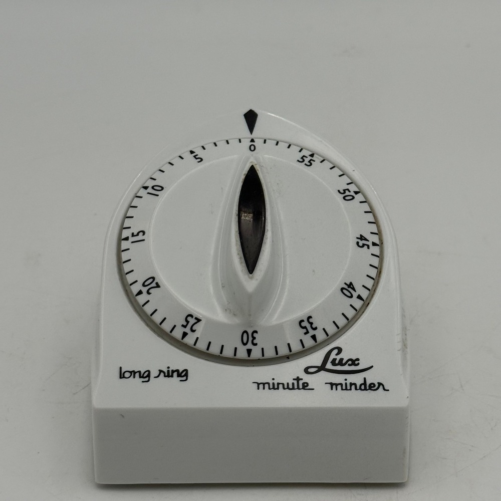 Lux Minute Minder White Mechanical 60 Minute Kitchen Timer Long Ring 100914B